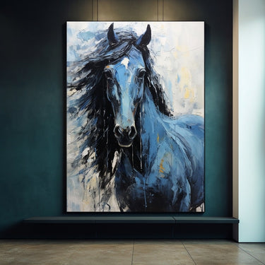 Abstract Blue Horse Painting